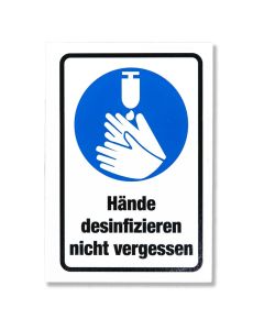 Aufkleber "Desinfizieren nicht Vergessen" /A