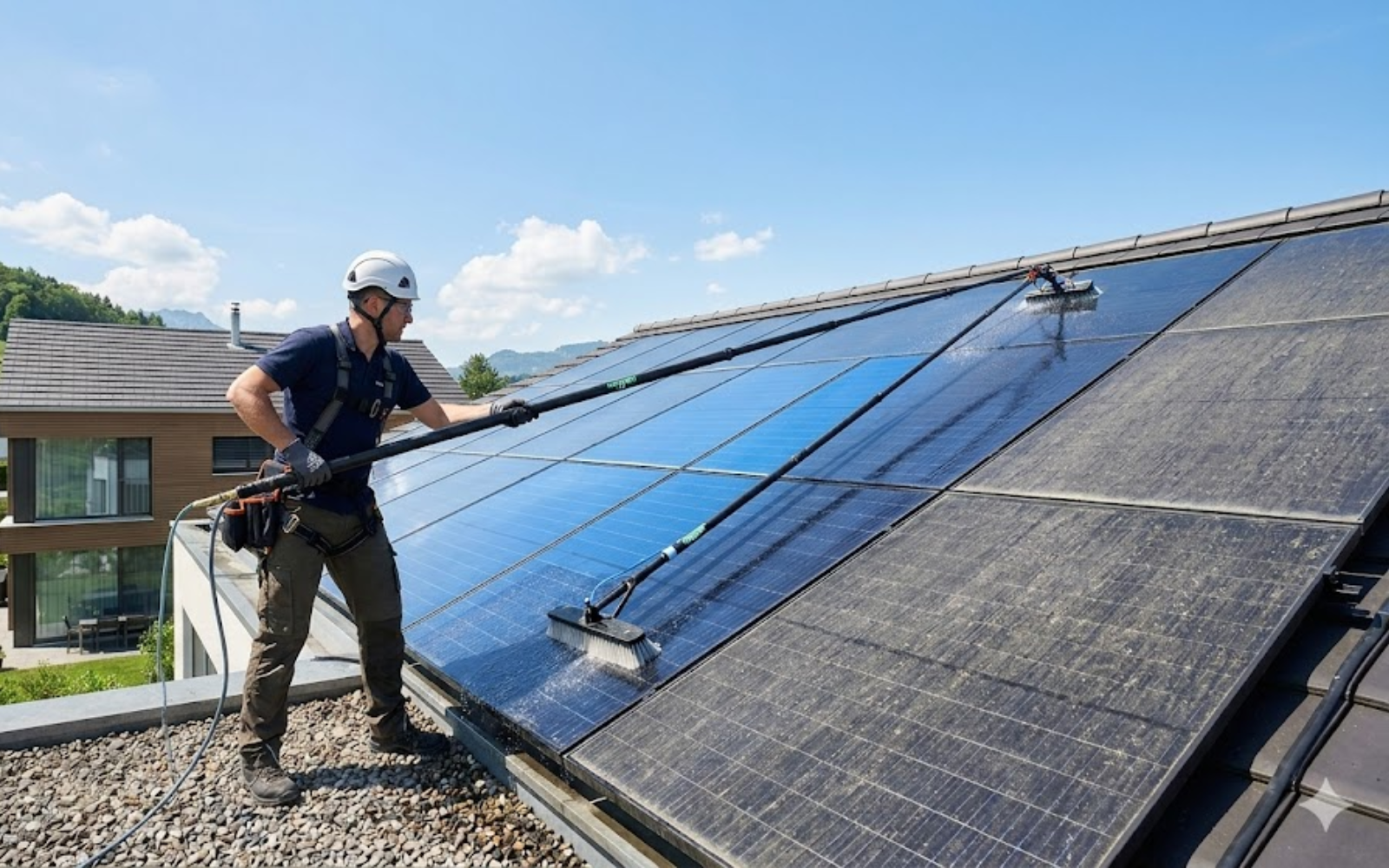 Solarreinigung mit Reinwasser